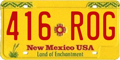 NM license plate 416ROG