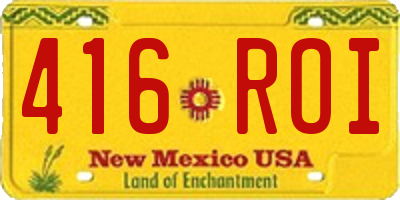 NM license plate 416ROI