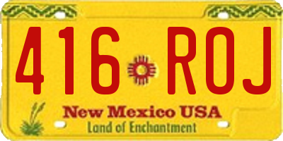 NM license plate 416ROJ