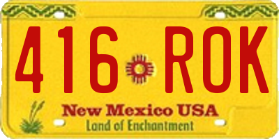 NM license plate 416ROK