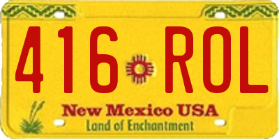 NM license plate 416ROL