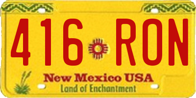 NM license plate 416RON