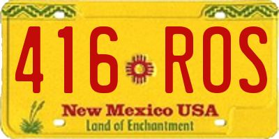 NM license plate 416ROS