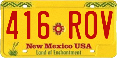 NM license plate 416ROV