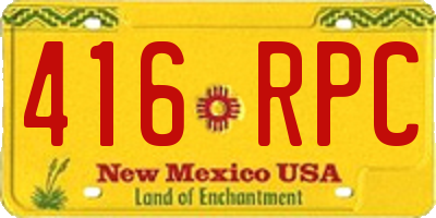 NM license plate 416RPC