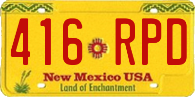 NM license plate 416RPD