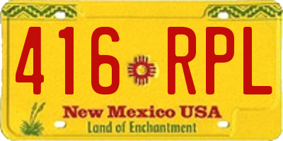 NM license plate 416RPL