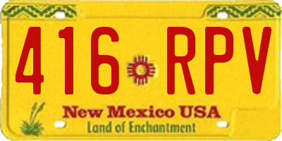 NM license plate 416RPV