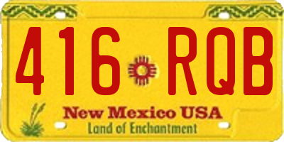 NM license plate 416RQB