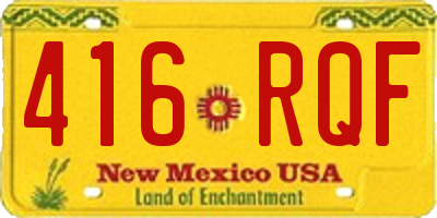 NM license plate 416RQF