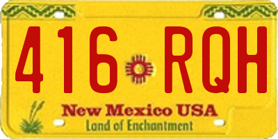 NM license plate 416RQH