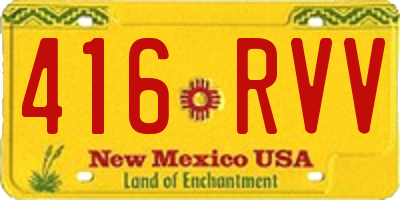 NM license plate 416RVV