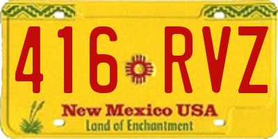 NM license plate 416RVZ
