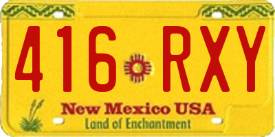 NM license plate 416RXY