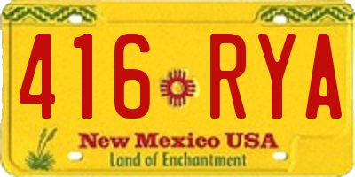 NM license plate 416RYA