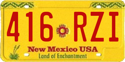 NM license plate 416RZI