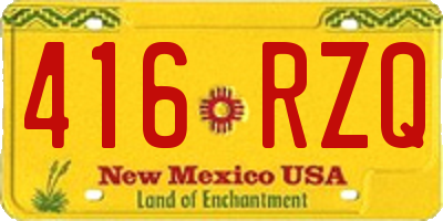 NM license plate 416RZQ