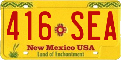 NM license plate 416SEA
