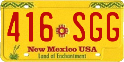 NM license plate 416SGG
