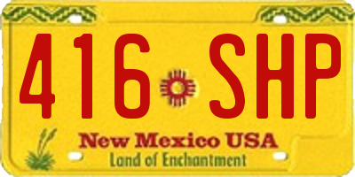 NM license plate 416SHP