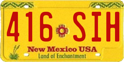 NM license plate 416SIH