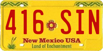 NM license plate 416SIN