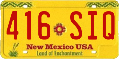 NM license plate 416SIQ