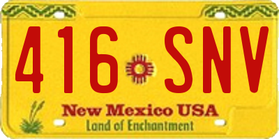 NM license plate 416SNV