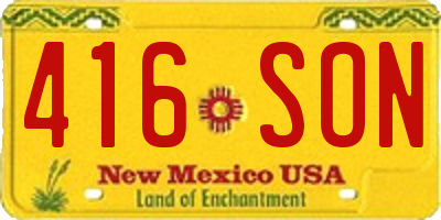 NM license plate 416SON