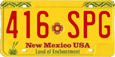 NM license plate 416SPG