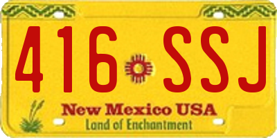 NM license plate 416SSJ