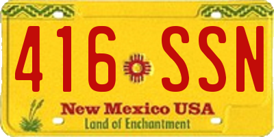 NM license plate 416SSN