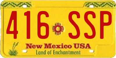 NM license plate 416SSP