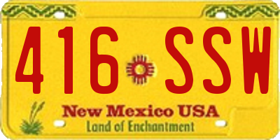 NM license plate 416SSW