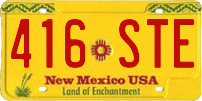 NM license plate 416STE