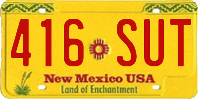 NM license plate 416SUT