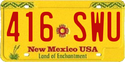 NM license plate 416SWU