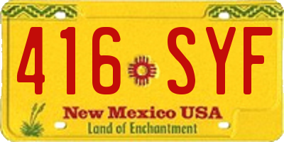 NM license plate 416SYF