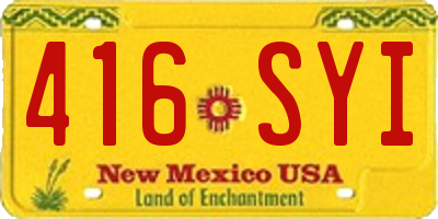 NM license plate 416SYI