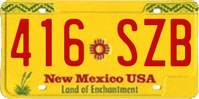 NM license plate 416SZB