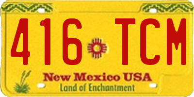 NM license plate 416TCM