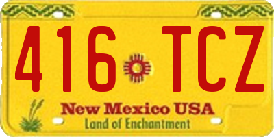 NM license plate 416TCZ