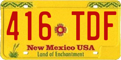 NM license plate 416TDF