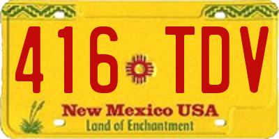 NM license plate 416TDV