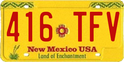 NM license plate 416TFV