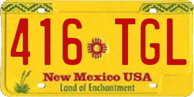 NM license plate 416TGL