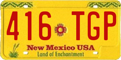 NM license plate 416TGP