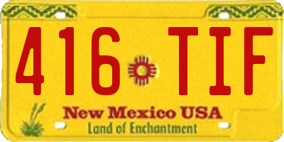 NM license plate 416TIF