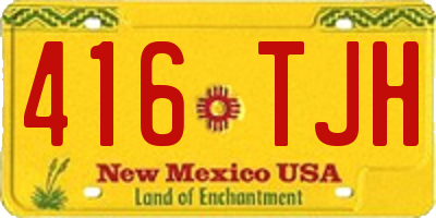 NM license plate 416TJH