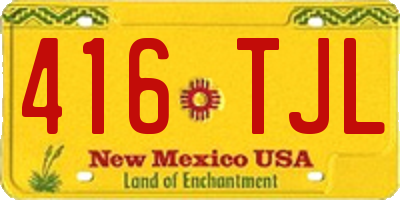 NM license plate 416TJL